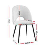 1 Set of 2 Artiss Dining Chair Boucle Sherpa