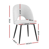 1 Set of 4 Artiss Dining Chair Boucle Sherpa