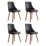 1 Set of 4 Artiss Dining Chairs Black PU