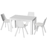 1 Artiss Dining Table and 4 Chairs Set Rectangle White