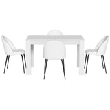 1 Artiss Dining Table and 4 Chairs Set White Sherpa