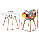 1 Artiss Dining Table and 2 Chairs Set DSW 90cm