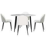 1 Artiss Dining Table and 4 Chairs Set Marble White