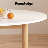 1 Artiss Dining Table and 4 Chairs Set Wishbone Wood