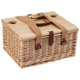 Alfresco 2 Person Picnic Basket Set with Table Blanket Cooler Wooden Insulated