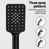 10'' Rain Shower Head Set Handheld Square High Pressure Black