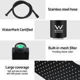10'' Rain Shower Head Set Handheld Square High Pressure Black