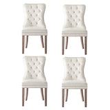 1 Set of 4 Artiss Dining Chairs Beige Velvet