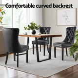 1 Set of 2 Artiss Dining Chairs Black Leather