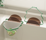 Kitchen Sink Filter Rack with 100 12cm*15cm Mesh Bags, Foldable Food Waste Strainer, Multi-functional Drain Basket(green)