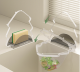 Kitchen Sink Filter Rack with 100 12cm*15cm Mesh Bags, Foldable Food Waste Strainer, Multi-functional Drain Basket(white)