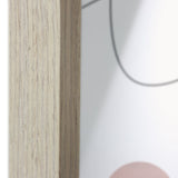 Abstract Balance Wall Print w Oak finish Glass frame 70cm