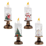 (A set of four) Festive Christmas Candle Lights with Snow Globe Decor - Perfect Creative Holiday Gift