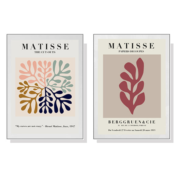Wall Art 90cmx135cm Matisse 2 Sets White Frame Canvas