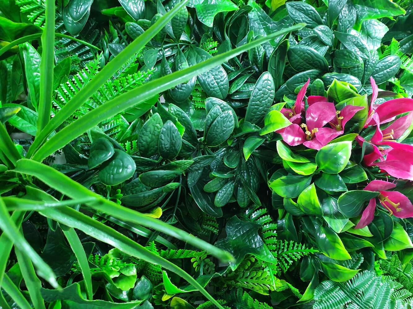 Artificial Flowers & Plants: Flowering Lilac Vertical Garden / Green Wall UV Resistant Sample