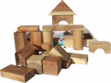 Building Toys: NATURAL WOOD BLOCKS 34 PCS