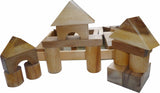 Building Toys: NATURAL WOOD BLOCKS 34 PCS