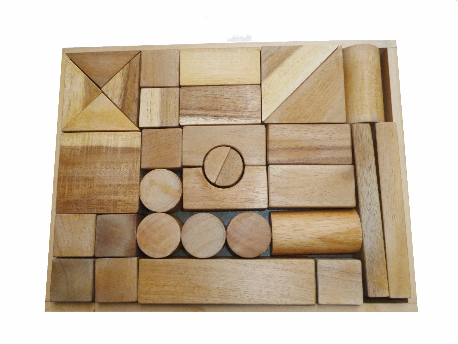 Building Toys: NATURAL WOOD BLOCKS 34 PCS