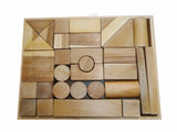 Building Toys: NATURAL WOOD BLOCKS 34 PCS