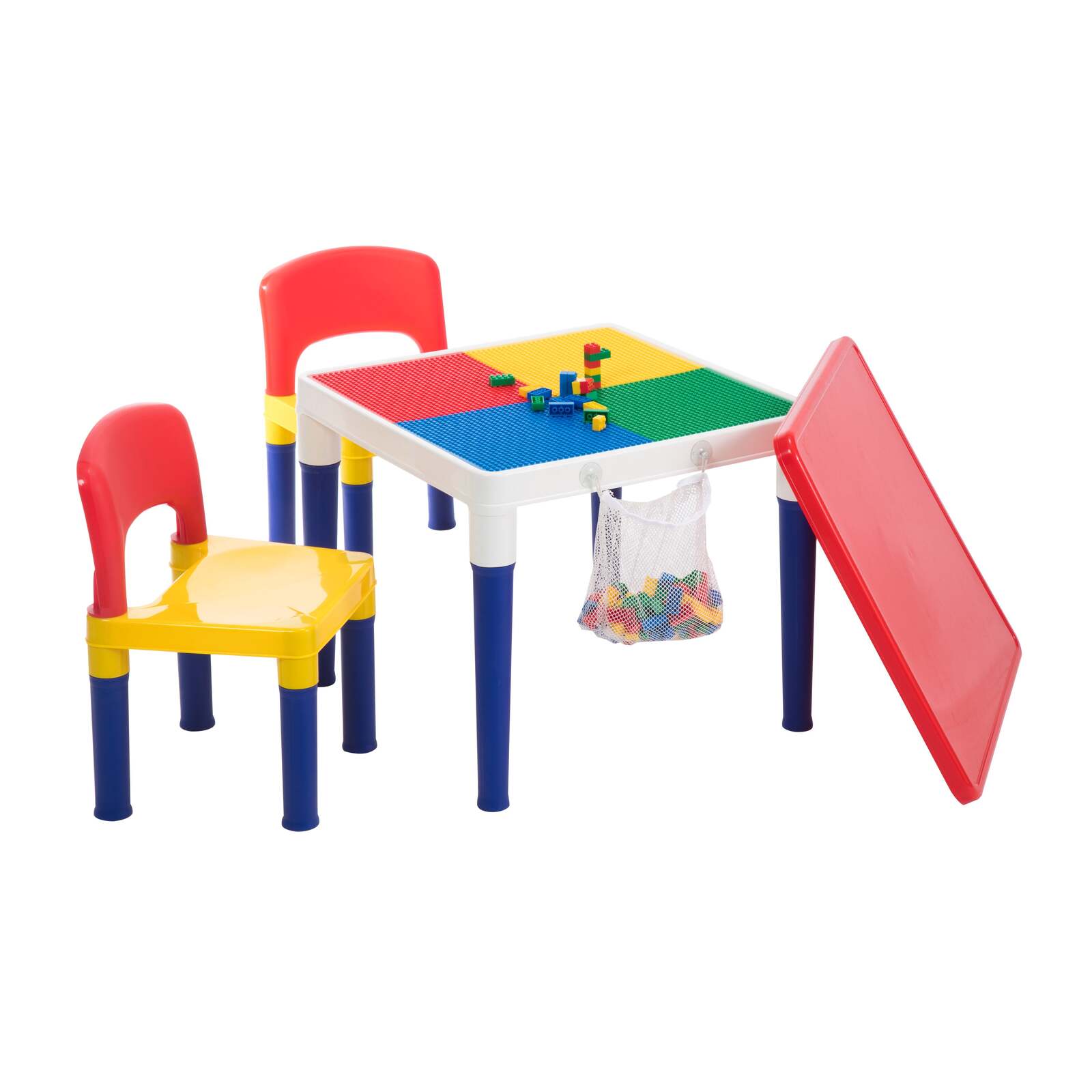 Kid's Tables, Chairs & Seats: Children's 2-in-1 Building Blocks Table & Chairs Set w/ 100 Blocks