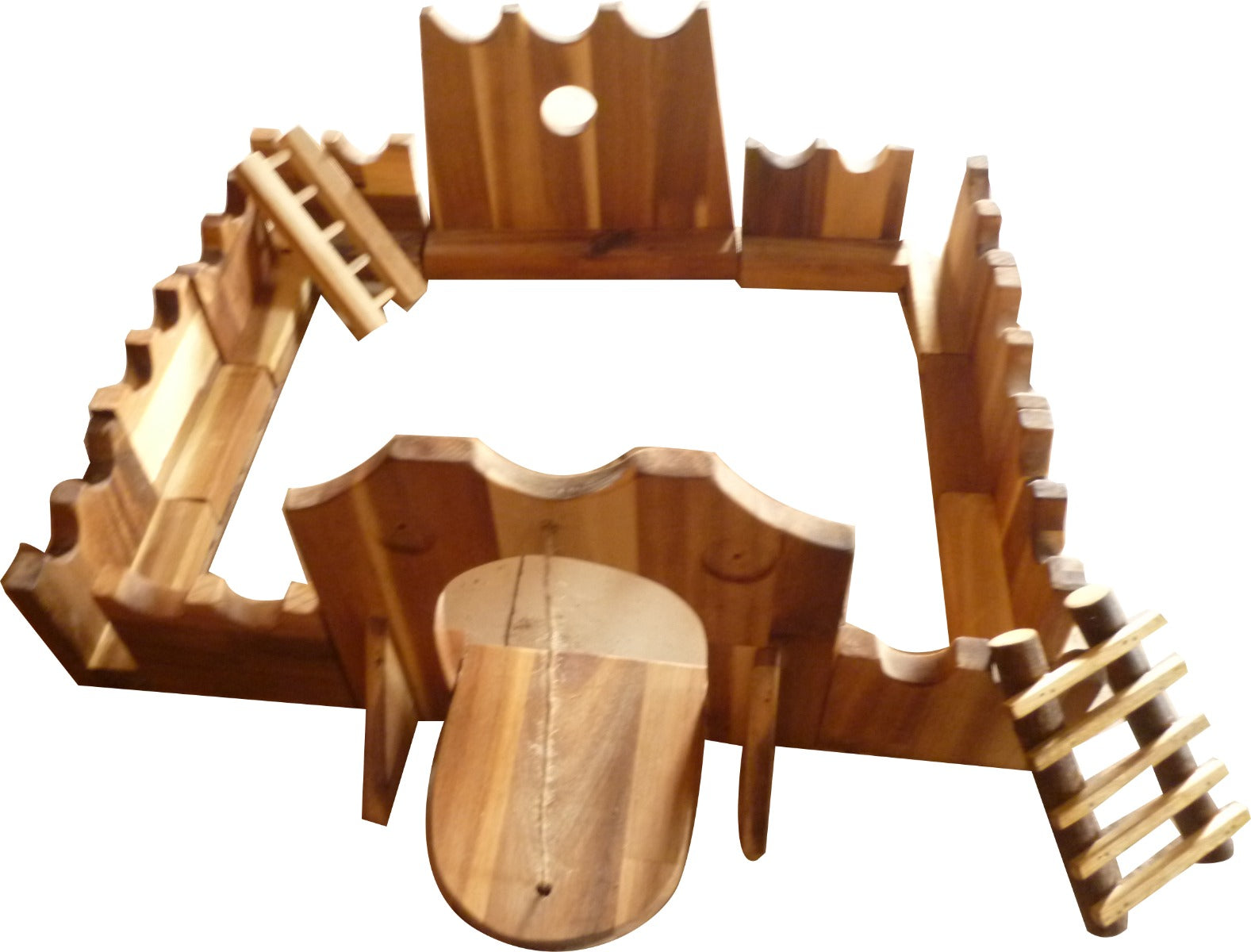 Small Animal Habitats & Cages: Wooden jumbo castle building set