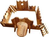 Small Animal Habitats & Cages: Wooden jumbo castle building set