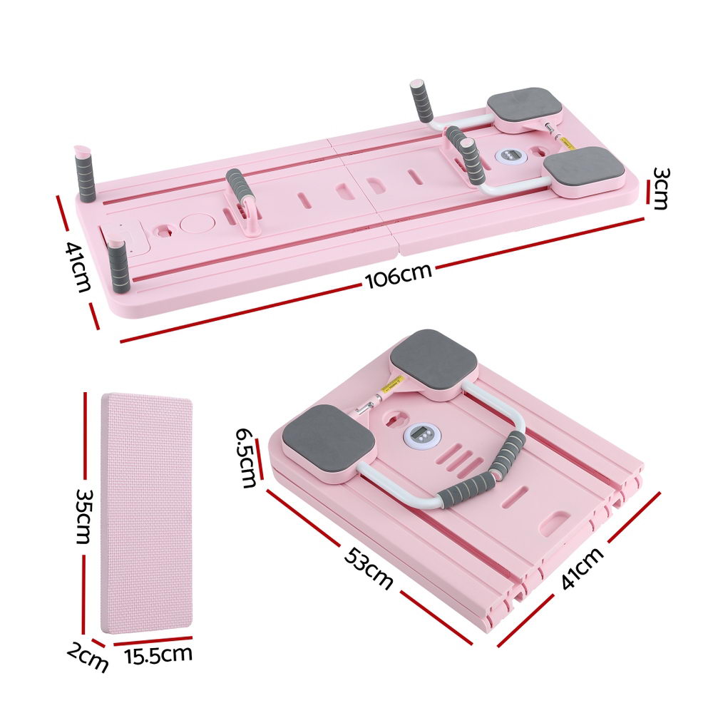 Yoga & Pilates: Everfit Pilates Board Foldable Reformer Multi Functional Exercise Trainer Pink