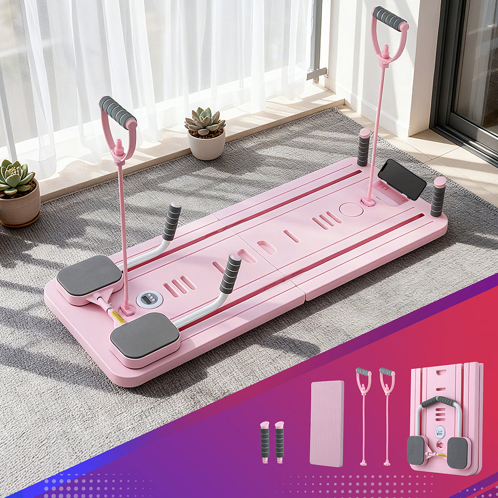 Yoga & Pilates: Everfit Pilates Board Foldable Reformer Multi Functional Exercise Trainer Pink