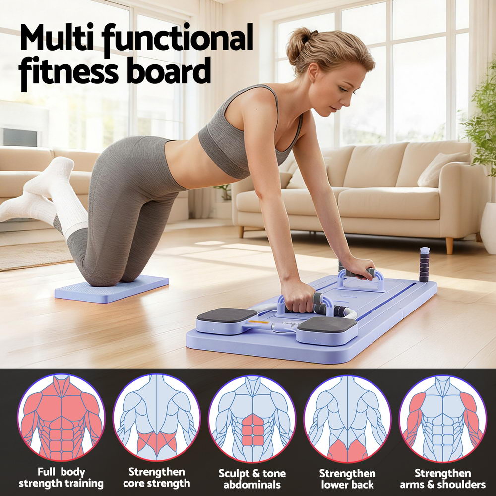 Yoga & Pilates: Everfit Pilates Board Foldable Reformer Multi Functional Exercise Trainer Purple