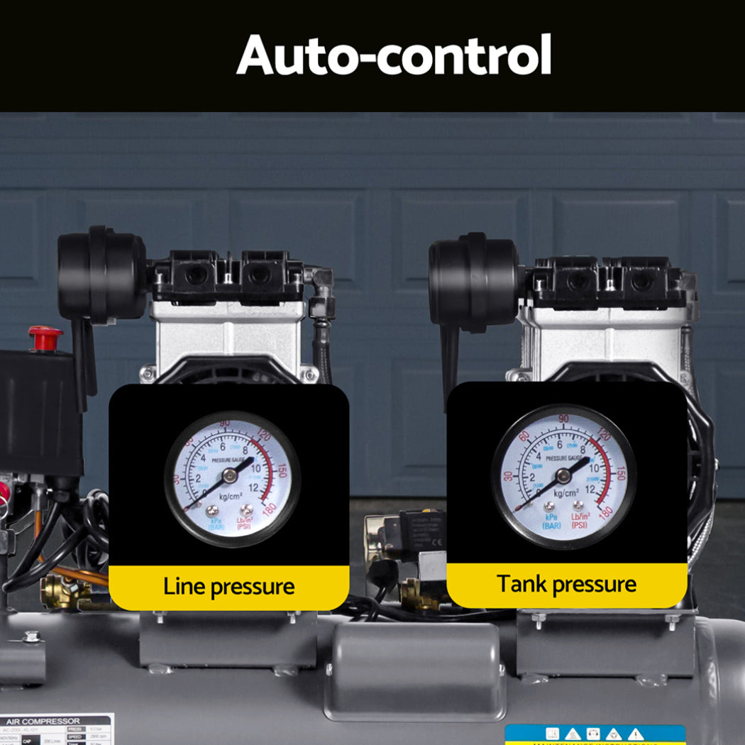 Air Compressors: Giantz 50L Air Compressor 200L/min 3.0HP Oil-Free Quiet Electric Portable Air Inflator