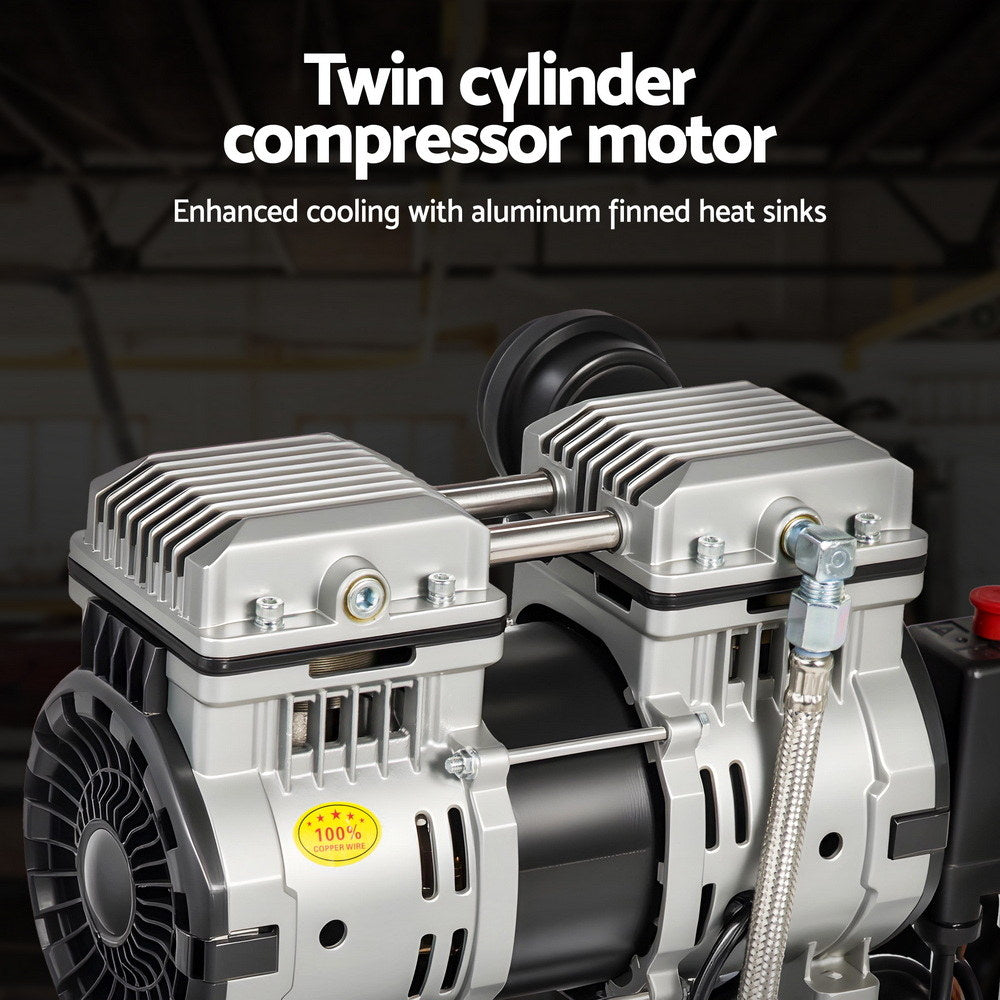 Air Compressors: Giantz 24L Air Compressor Quiet 0.75HP Oil-Free Portable Tyre Inflator 40L/Min
