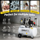 Air Compressors: Giantz 24L Air Compressor Quiet 0.75HP Oil-Free Portable Tyre Inflator 40L/Min