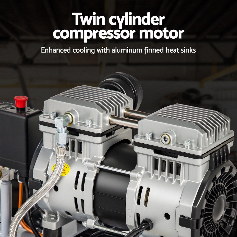 Air Compressors: Giantz 30L Air Compressor Quiet 0.75HP Oil-Free Portable Tyre Inflator 40L/Min