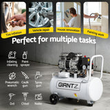 Air Compressors: Giantz 30L Air Compressor Quiet 0.75HP Oil-Free Portable Tyre Inflator 40L/Min