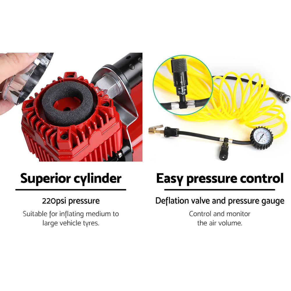 Air Compressors: Giantz Air Compressor 12V 4x4 Tyre 320L/min Deflator Inflator Car Truck Portable