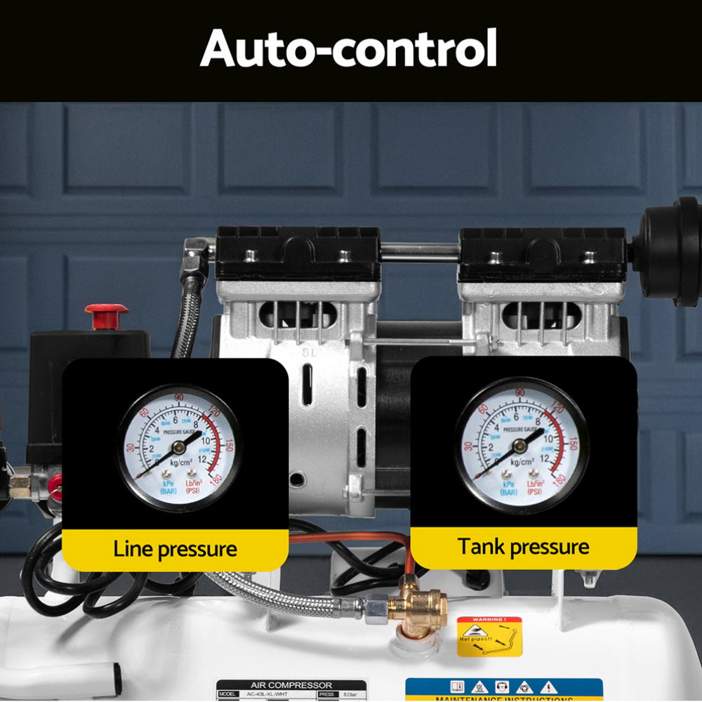 Air Compressors: Giantz 24L Air Compressor 40 L/min 115psi Oil-Free Electric Portable Inflator