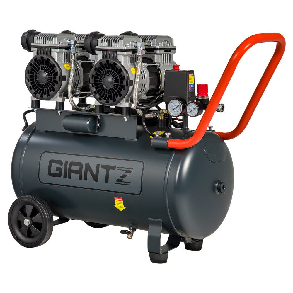 Air Compressors: Giantz 50L Air Compressor Quiet 3.0HP Oil-Free Portable Tyre Inflator 200L/Min