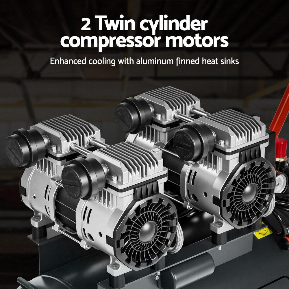 Air Compressors: Giantz 50L Air Compressor Quiet 3.0HP Oil-Free Portable Tyre Inflator 200L/Min