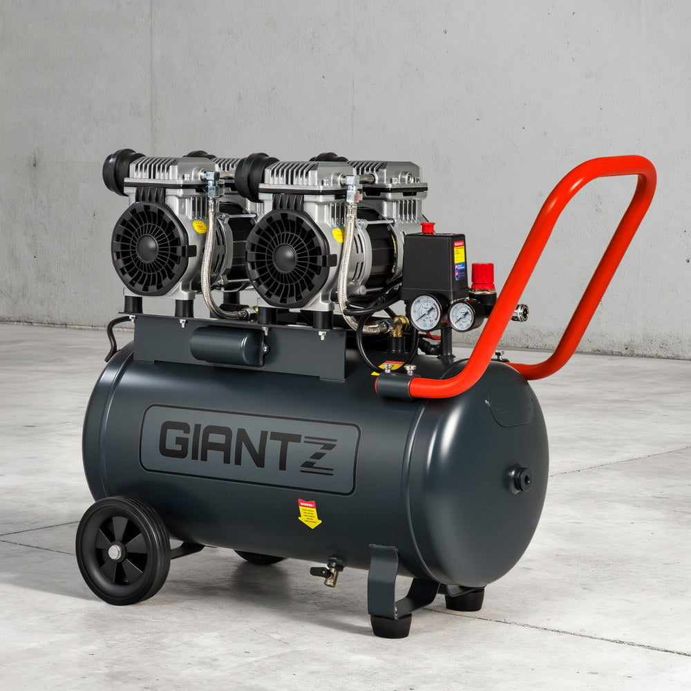 Air Compressors: Giantz 50L Air Compressor Quiet 3.0HP Oil-Free Portable Tyre Inflator 200L/Min