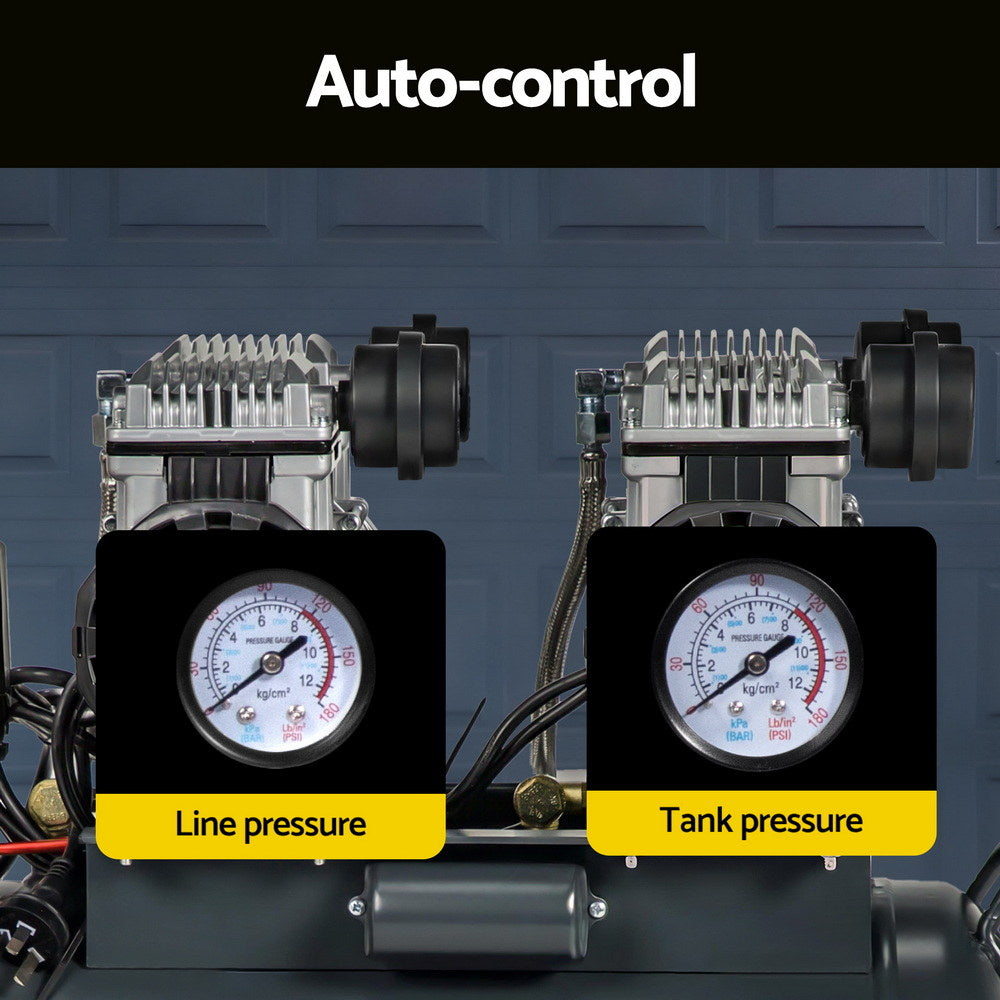 Air Compressors: Giantz 50L Air Compressor Quiet 3.0HP Oil-Free Portable Tyre Inflator 200L/Min