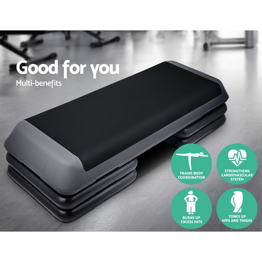 Gym & Training Step: Everfit 3 Level Aerobic Step Exercise Stepper 110cm Gym Home Fitness