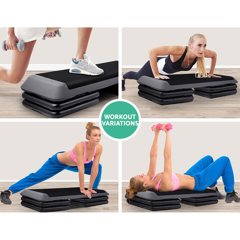 Gym & Training Step: Everfit 3 Level Aerobic Step Exercise Stepper 110cm Gym Home Fitness