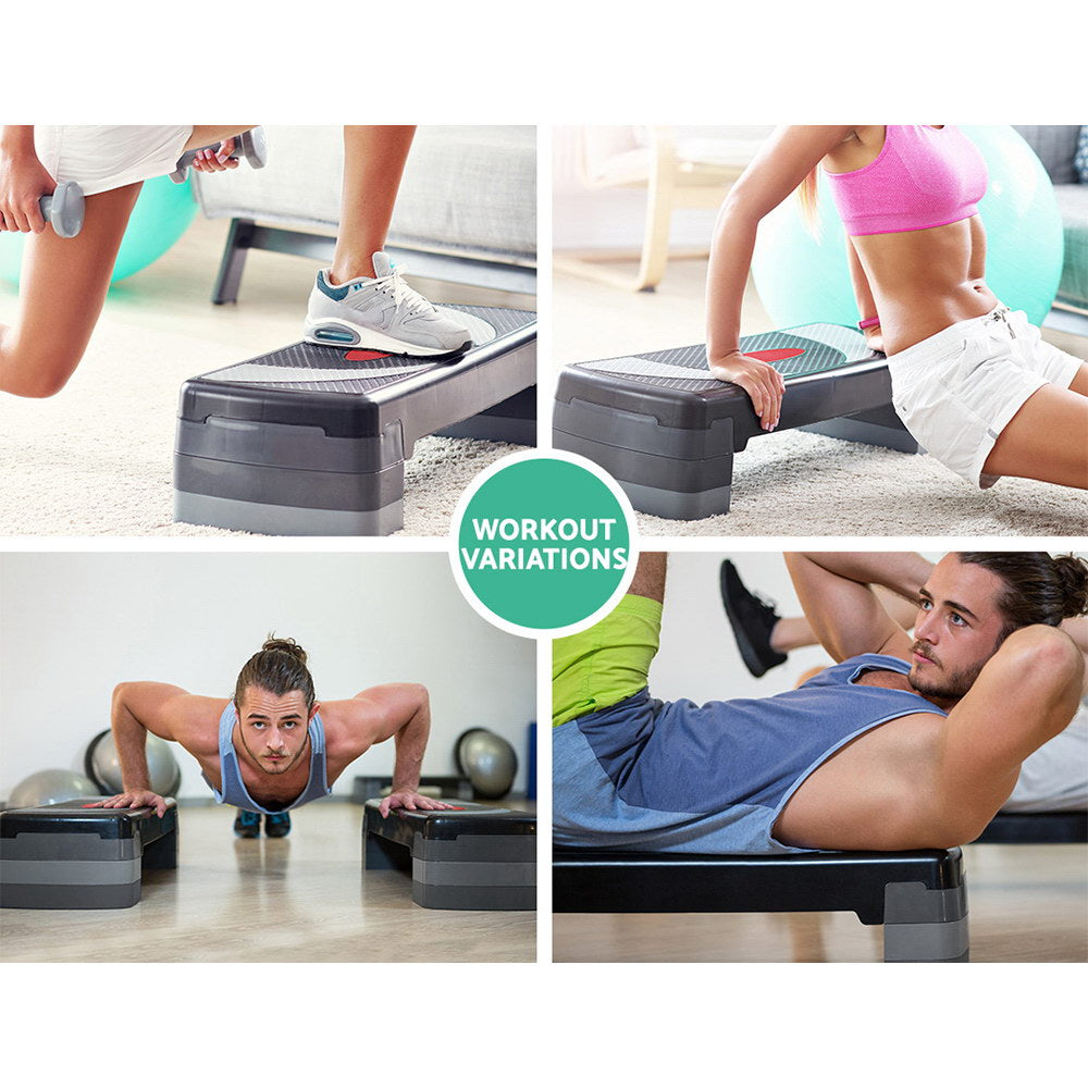 Gym & Training Step: Everfit 3 Level Aerobic Step Exercise Stepper 78cm Gym Home Fitness