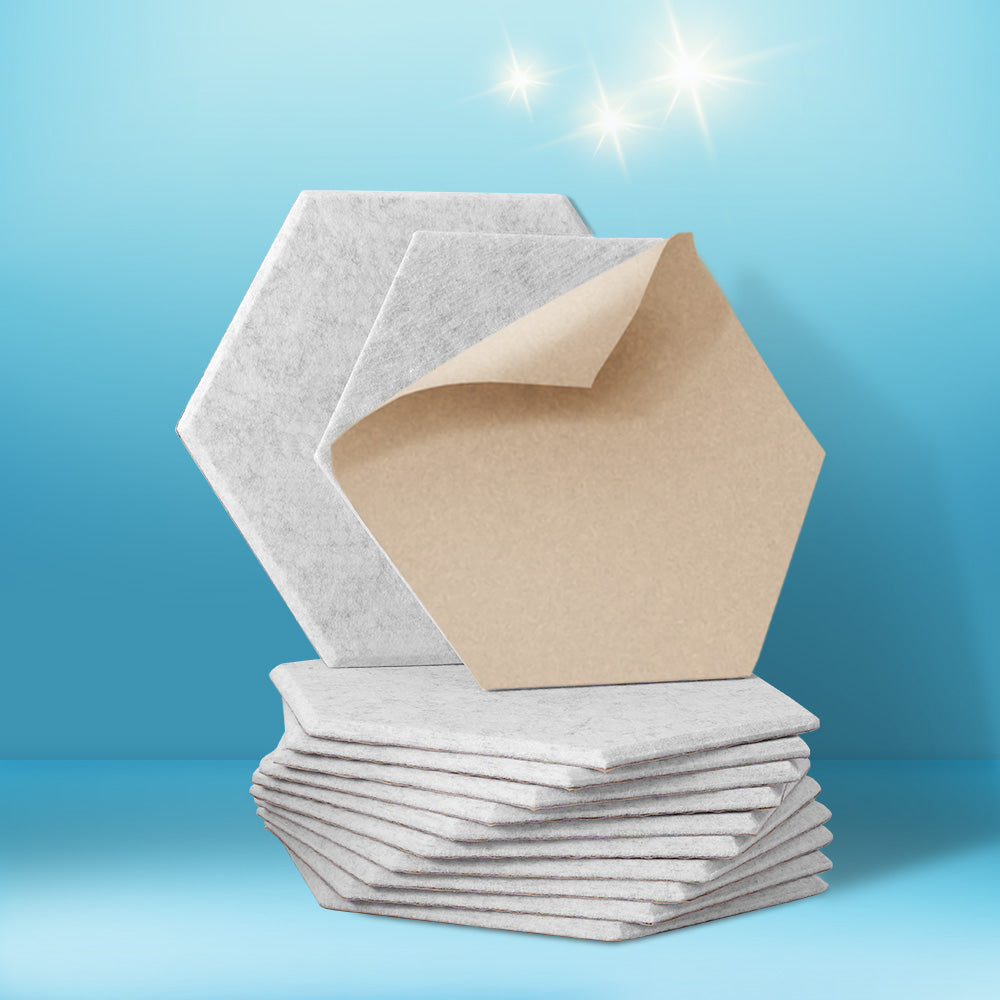 Audio Accessories: Alpha Acoustic Foam 12pcs 35x30x0.9cm Soundproof Absorption Panel Adhesive Grey