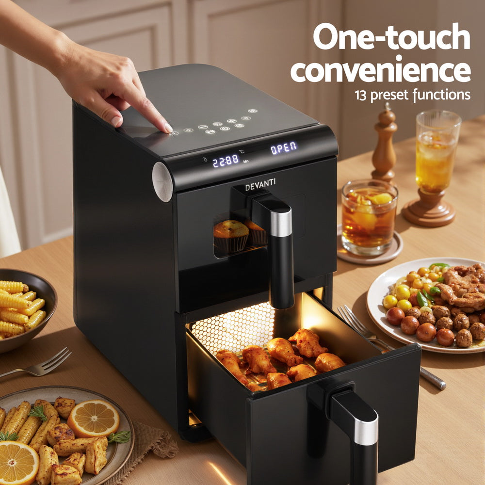 Air Fryers: Devanti Air Fryer Oven 11L Dual Zone Fryers
