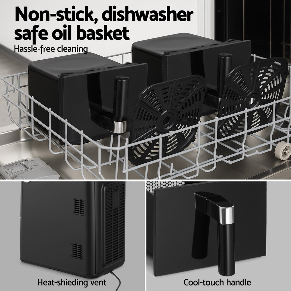 Air Fryers: Devanti Air Fryer Oven 11L Dual Zone Fryers