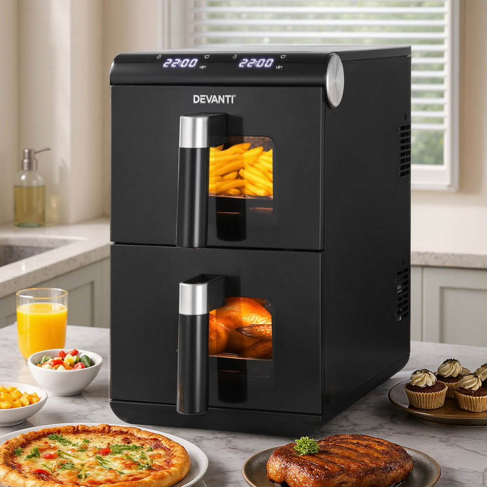 Air Fryers: Devanti Air Fryer Oven 11L Dual Zone Fryers