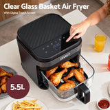 Air Fryers: Devanti Air Fryer 5.5L Touch Control Electric Cooker 1200W Black