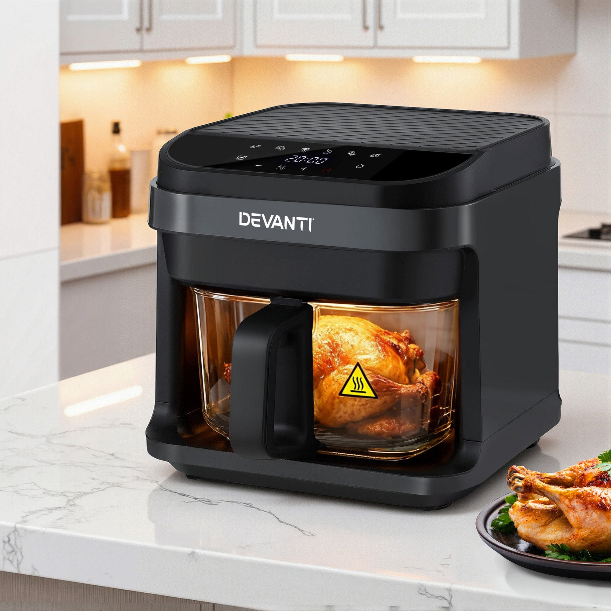 Air Fryers: Devanti Air Fryer 5.5L Touch Control Electric Cooker 1200W Black