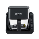 Air Fryers: Devanti 2-IN-1 Air Fryer 5.5L Dual Zone Fryers Electric Cooker with Top BBQ Grill & Bot